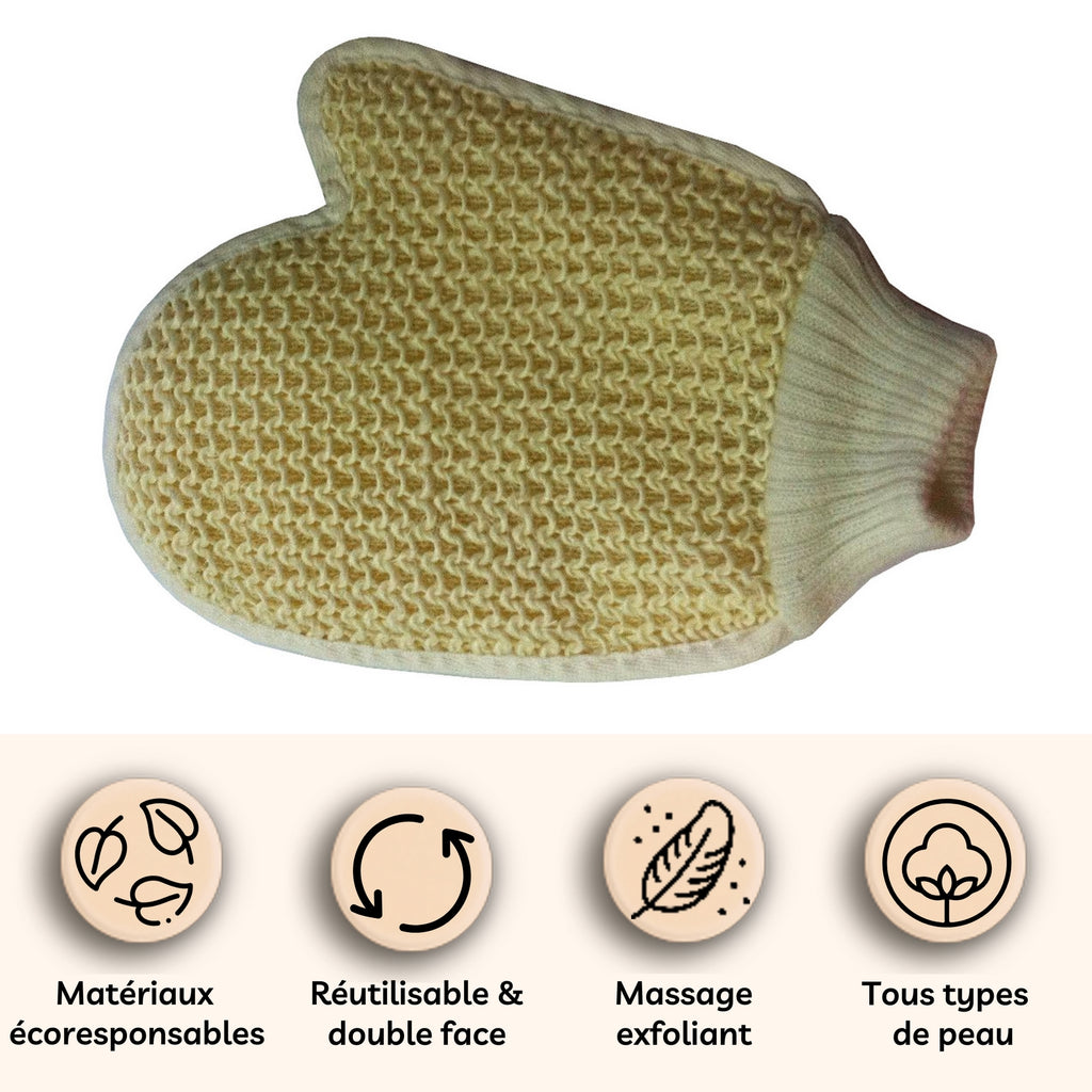 Gant de bain en crin exfoliant – Éclat et vitalité de la peau