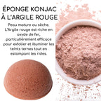 Éponge Konjac à l’Argile Rouge – Nettoyage et Éclat