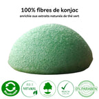 Éponge Konjac au thé vert – Nettoyage doux et équilibre des peaux sensibles