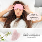 Kit Masque Yeux ThermoConfort et Gua Sha en quartz rose + housse
