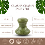 Champi Gua Sha en jade vert – Éclat et détente du visage