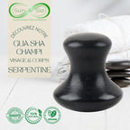 Champi Gua Sha en serpentine noire – Relaxation et détente