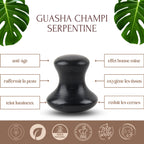 Champi Gua Sha en serpentine noire – Relaxation et détente