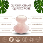 Champi Gua Sha en quartz rose – Éclat et détente du visage