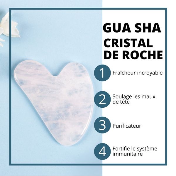 Gua Sha en cristal de roche – Pureté et éclat du visage