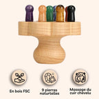 Brosse en fleur 9 points au cuir chevelu – Massage et vitalité