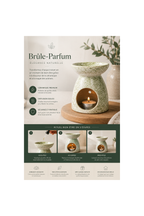 Brûle parfum en céramique verte