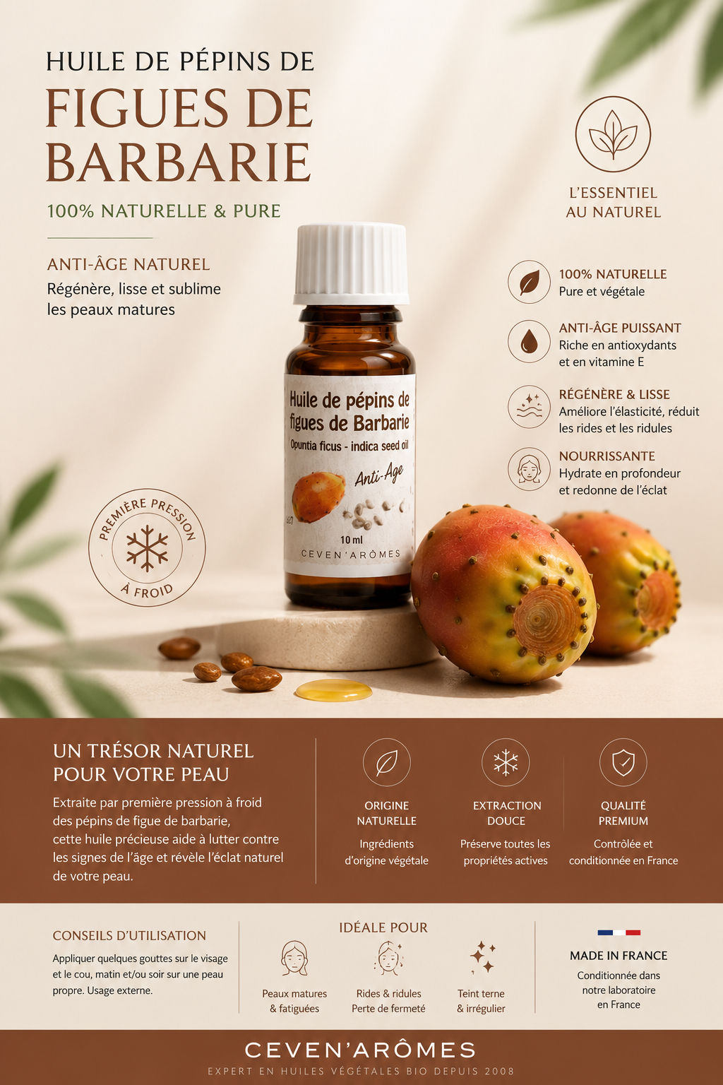 Huile de pépins de Figue de Barbarie 10ml
