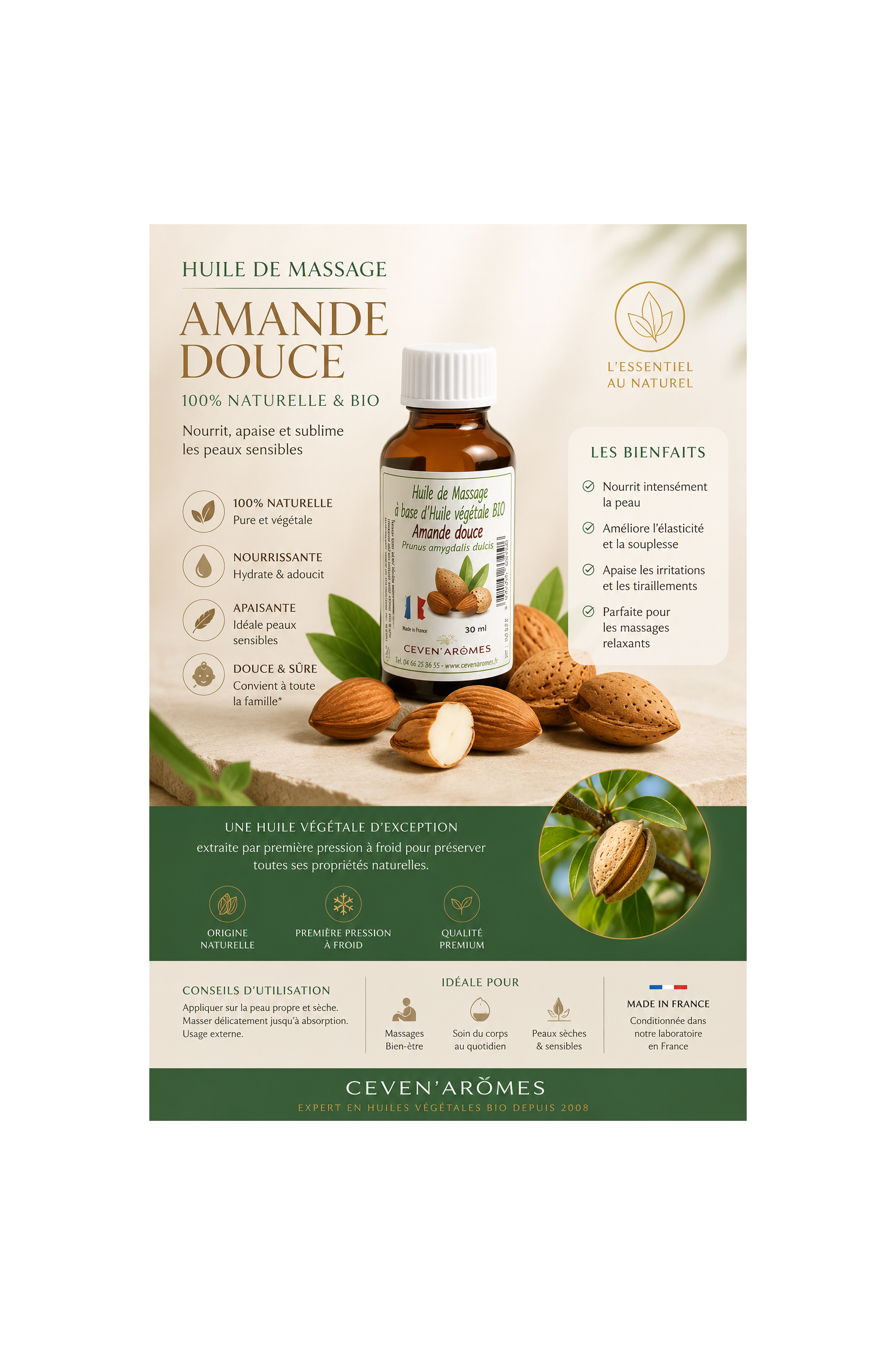Huile d'Amande douce Bio 30ml