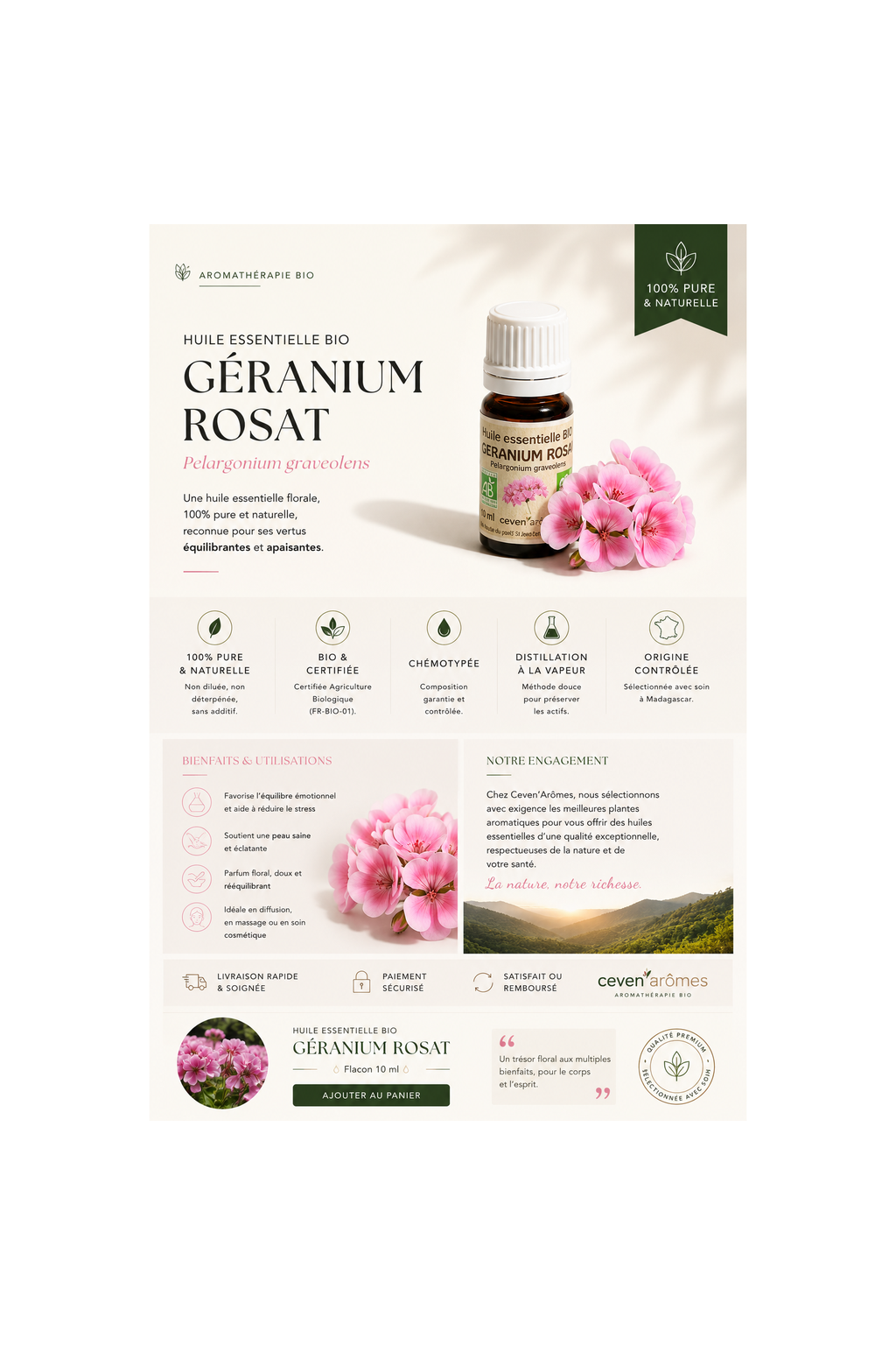 Géranium Rosat Bio 10ml