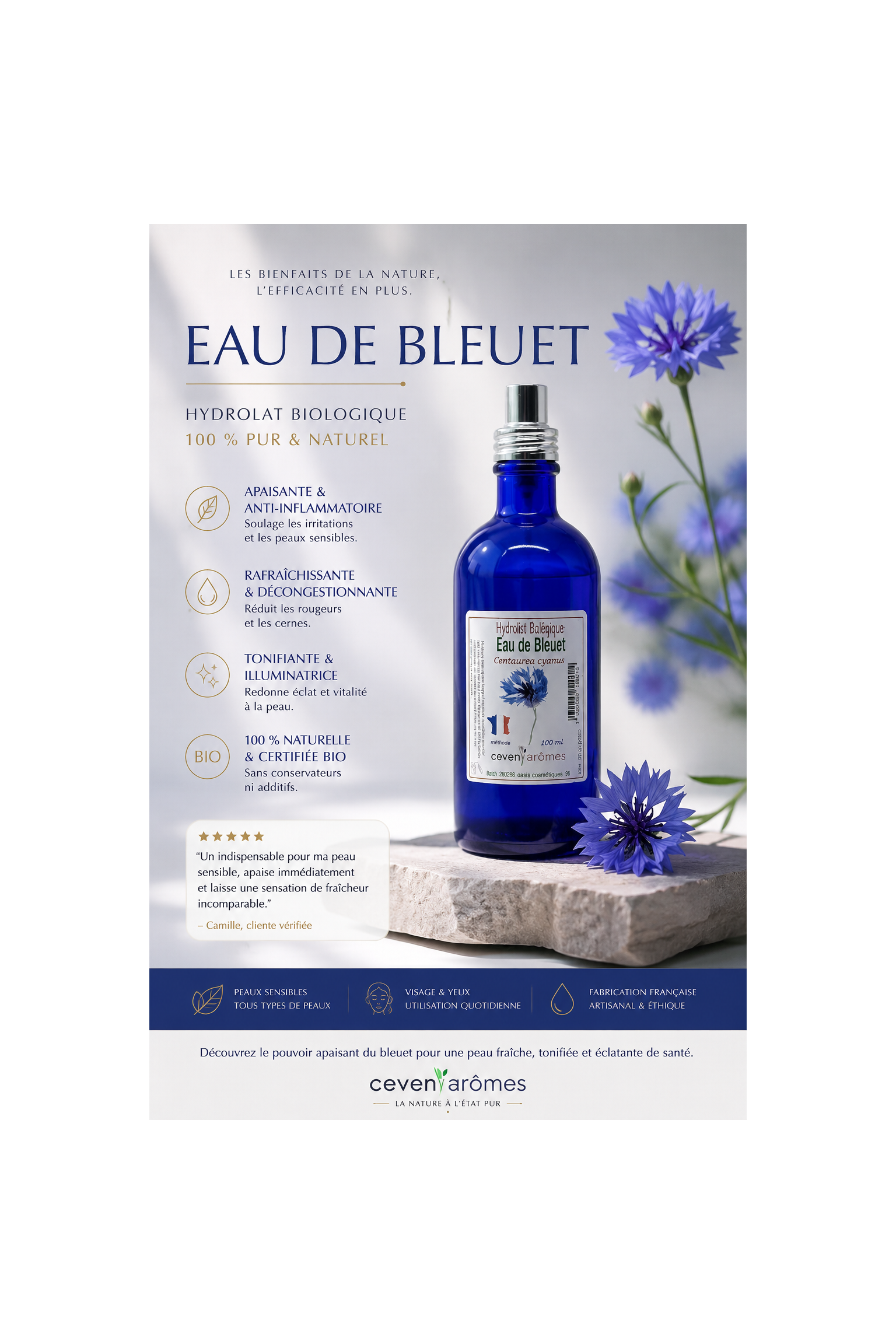 Hydrolat de Bleuet Bio 100ml