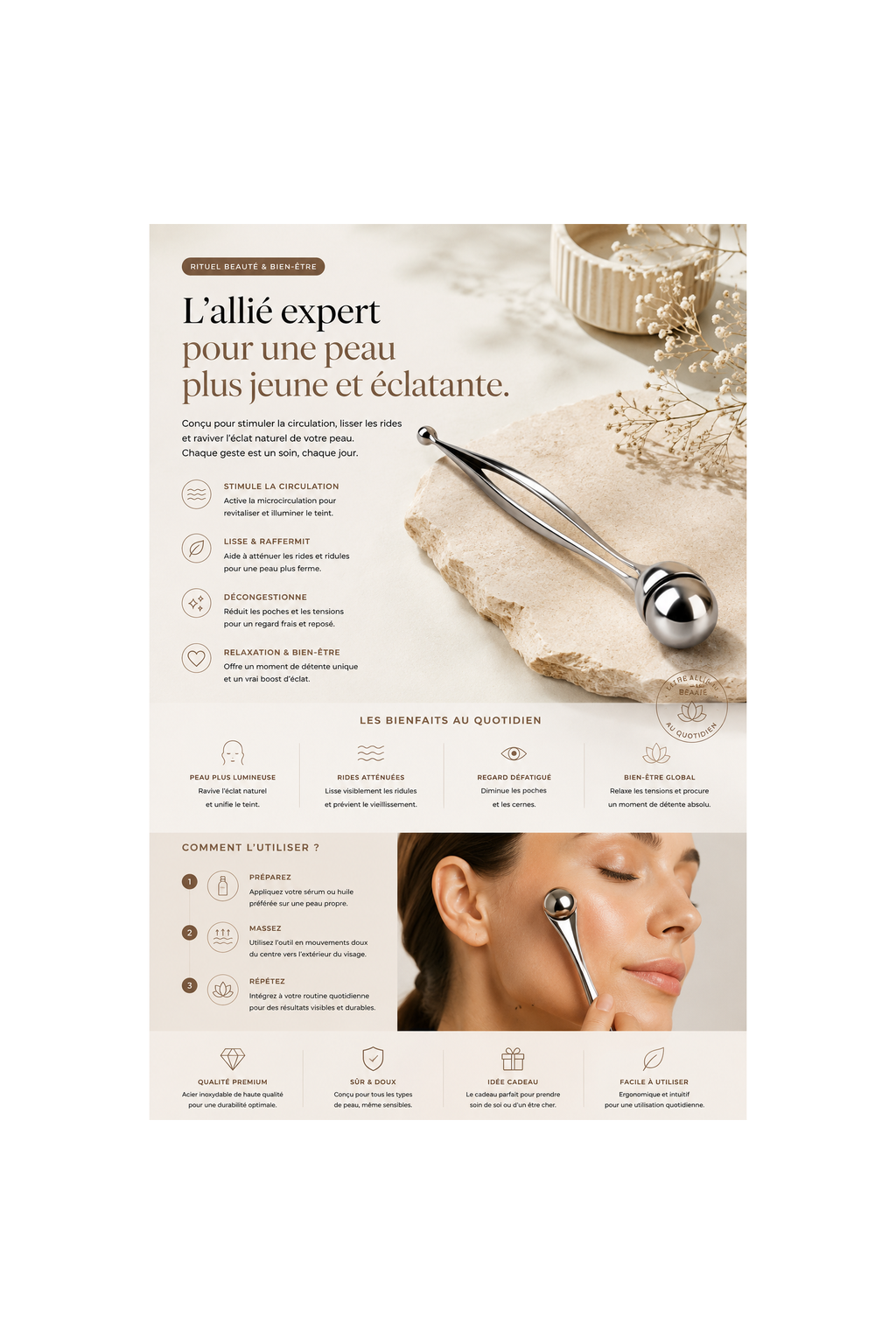 Masseur yeux rotatif EyeRevive360