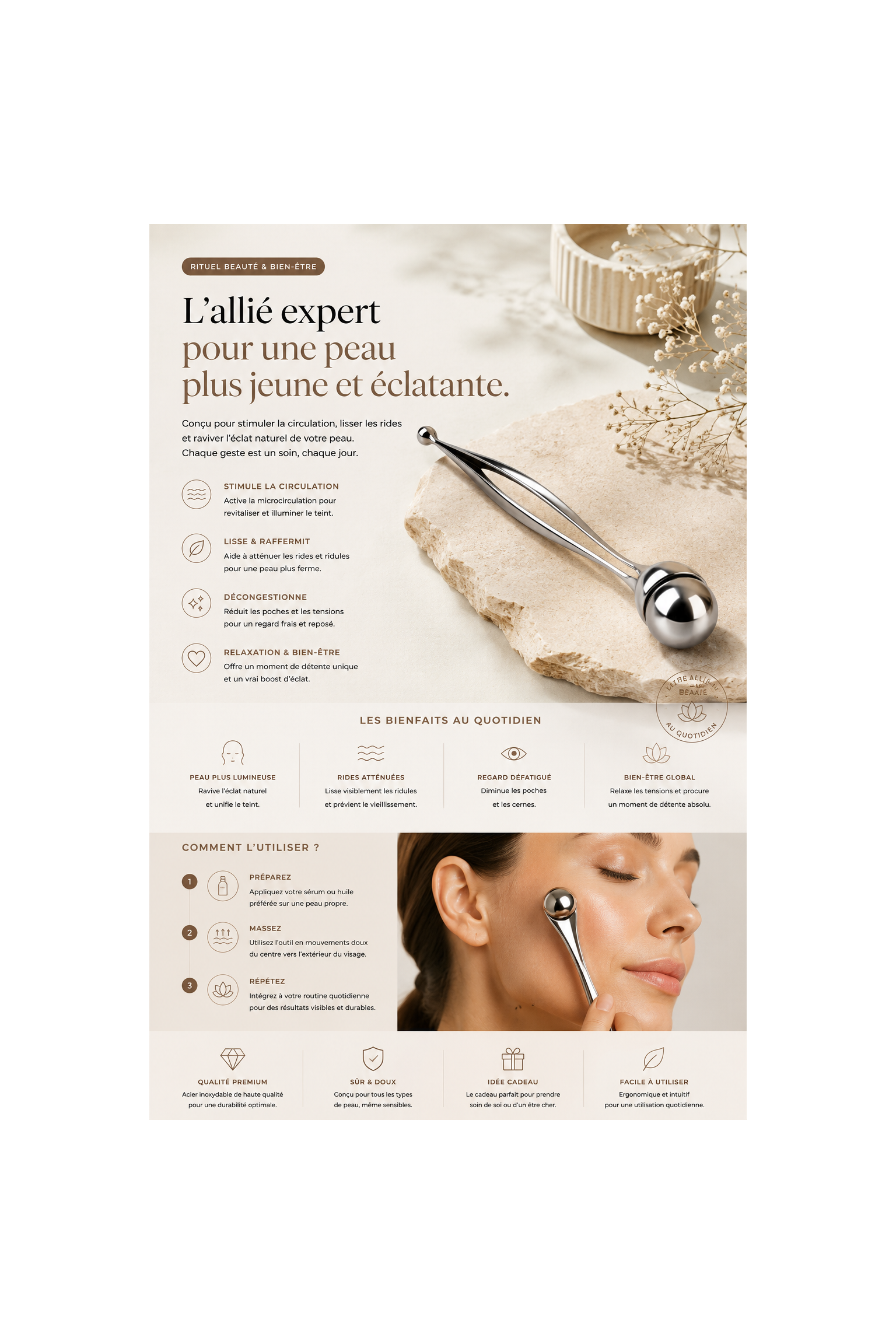 Masseur yeux rotatif EyeRevive360