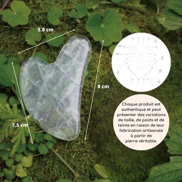 Gua Sha en cristal de roche – Pureté et éclat du visage