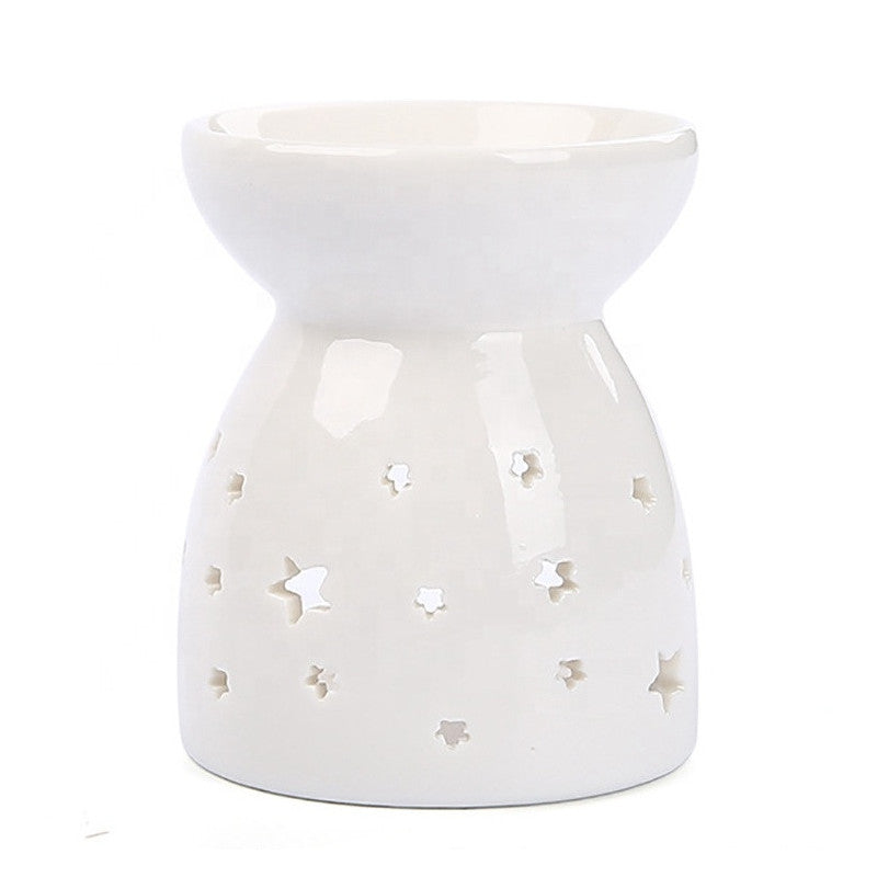 Brûle-parfum en faïence blanche