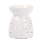 Brûle-parfum en faïence blanche