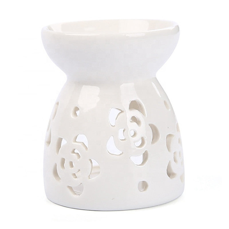 Brûle-parfum en faïence blanche