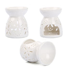 Brûle-parfum en faïence blanche