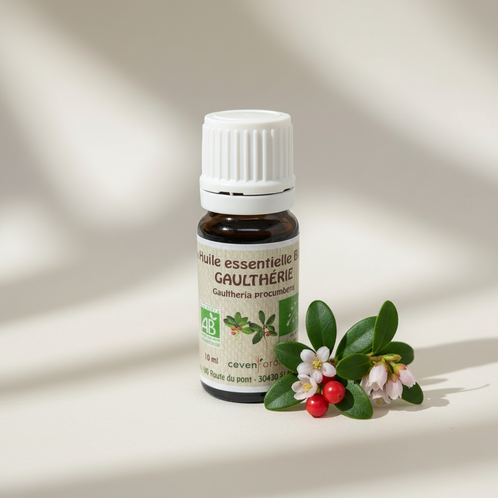 Huile essentielle de Gaulthérie bio 10ml Sakinati flacon ambré