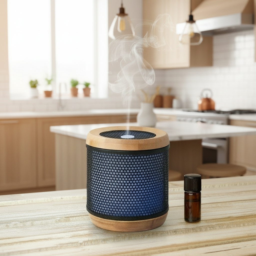 Diffuseur Ultrasonique Audelia - Huiles Essentielles, Brume & Lumière Apaisante