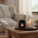 Brûle parfum en céramique noire